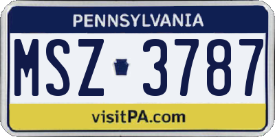 PA license plate MSZ3787