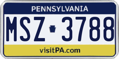 PA license plate MSZ3788