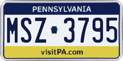 PA license plate MSZ3795