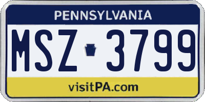PA license plate MSZ3799