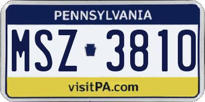 PA license plate MSZ3810