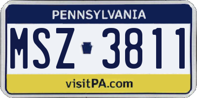 PA license plate MSZ3811
