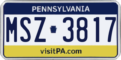 PA license plate MSZ3817