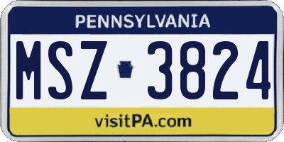 PA license plate MSZ3824