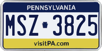 PA license plate MSZ3825