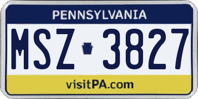 PA license plate MSZ3827