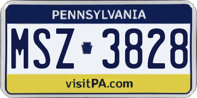 PA license plate MSZ3828