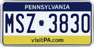 PA license plate MSZ3830