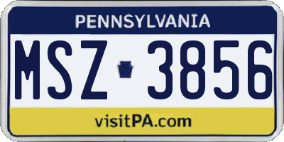 PA license plate MSZ3856