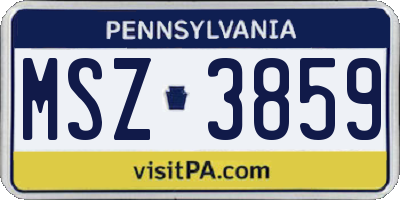 PA license plate MSZ3859