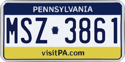 PA license plate MSZ3861