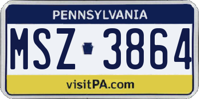 PA license plate MSZ3864