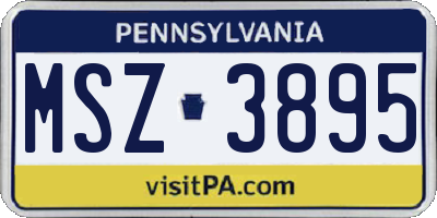 PA license plate MSZ3895