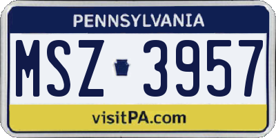 PA license plate MSZ3957
