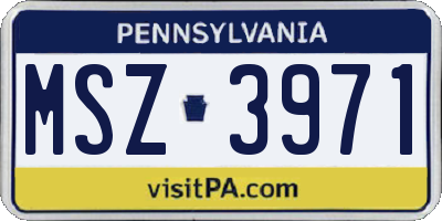 PA license plate MSZ3971
