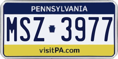 PA license plate MSZ3977