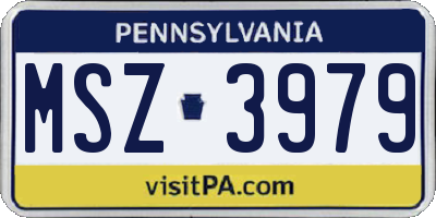 PA license plate MSZ3979