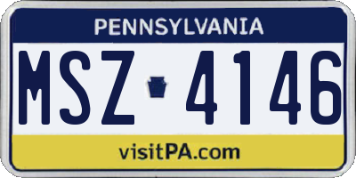 PA license plate MSZ4146