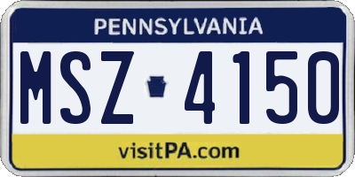PA license plate MSZ4150