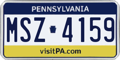 PA license plate MSZ4159