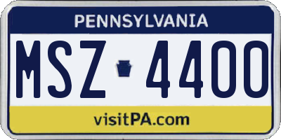 PA license plate MSZ4400
