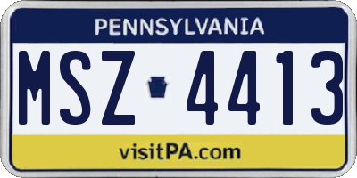 PA license plate MSZ4413