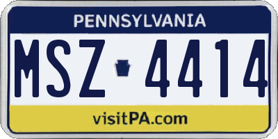 PA license plate MSZ4414