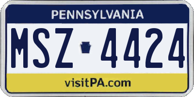 PA license plate MSZ4424