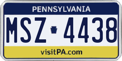 PA license plate MSZ4438