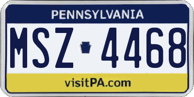 PA license plate MSZ4468