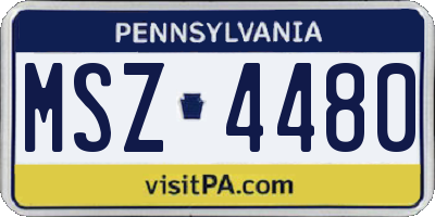 PA license plate MSZ4480