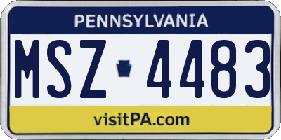 PA license plate MSZ4483