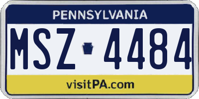 PA license plate MSZ4484