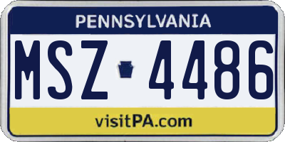 PA license plate MSZ4486