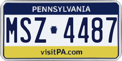 PA license plate MSZ4487