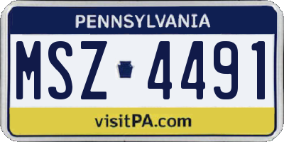 PA license plate MSZ4491