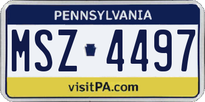 PA license plate MSZ4497
