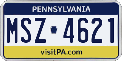 PA license plate MSZ4621