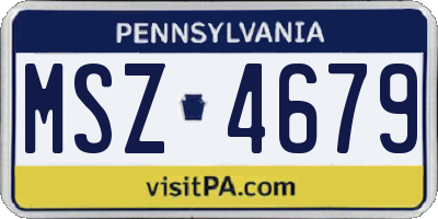 PA license plate MSZ4679