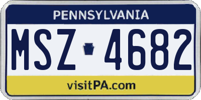 PA license plate MSZ4682
