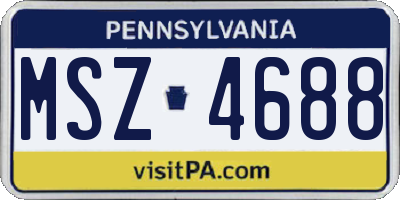 PA license plate MSZ4688