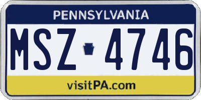 PA license plate MSZ4746