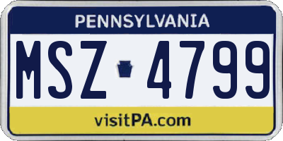 PA license plate MSZ4799
