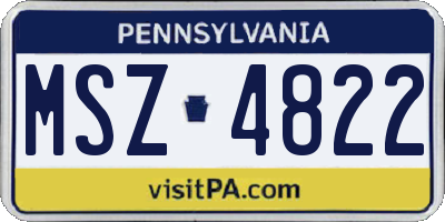PA license plate MSZ4822