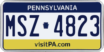 PA license plate MSZ4823