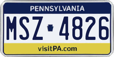 PA license plate MSZ4826