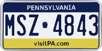 PA license plate MSZ4843