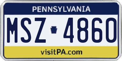 PA license plate MSZ4860