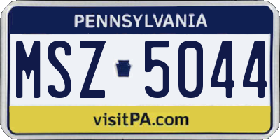 PA license plate MSZ5044