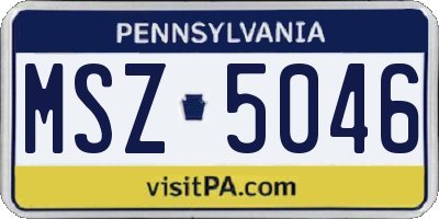 PA license plate MSZ5046